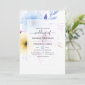Pastel Waterverf Floral Weddenschap Kaart (Staand voorkant)