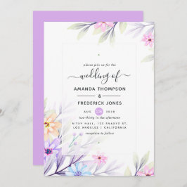 Pastel Waterverf Floral Wedding Kaart