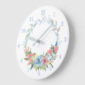  Pastel Waterverf Floral Wreator Grote Klok (Hoek)