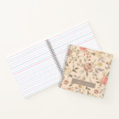 Pastel waterverf florale naam gepersonaliseerd notitieboek (Binnen)