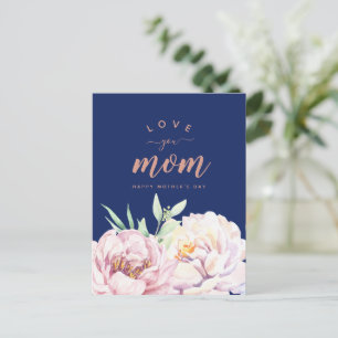 Pastel Waterverf Florals houdt van je mama minimal Briefkaart