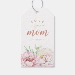 Pastel Waterverf Florals houdt van je mama minimal Cadeaulabel