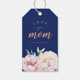 Pastel Waterverf Florals houdt van je mama minimal Cadeaulabel
