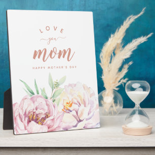 Pastel Waterverf Florals houdt van je mama minimal Fotoplaat