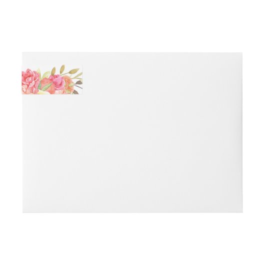 Pastel Waterverf Florals Retouradres (Voorkant)