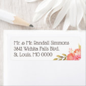 Pastel Waterverf Florals Retouradres Etiket