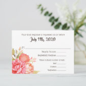 Pastel Waterverf Florals Wedding RSVP-kaart RSVP Kaartje (Staand voorkant)