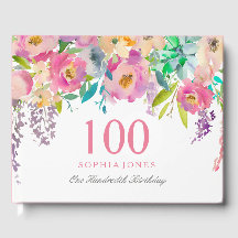 Pastel Waterverf Flowers 100e verjaardag