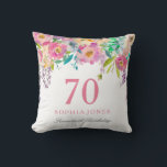 Pastel Waterverf Flowers 70th Birthday Party Gift Kussen<br><div class="desc">Pastel Waterverf Flowers 70th Birthday Party Gift Kan gebruikt worden als decoratie of cadeau voor het feest</div>