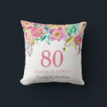 Pastel Waterverf Flowers 80th Birthday Gift Kussen<br><div class="desc">Pastel Waterverf Flowers 80th Birthday Gift Kan gebruikt worden als decoratie of cadeau voor het feest</div>