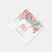 Pastel Waterverf Flowers 80th Birthday Party Servet (Hoek)