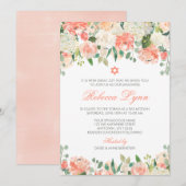 Pastel Waterverf Flowers Bat Mitzvah Kaart (Voorkant / Achterkant)