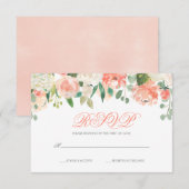 Pastel Waterverf Flowers Bat Mitzvah RSVP (Voorkant / Achterkant)