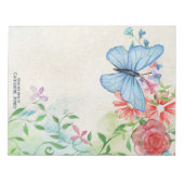 Pastel Waterverf Flowers & Butterfly | Parcenten Notitieblok (Voorkant)