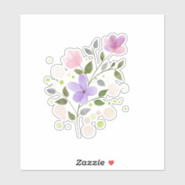 Pastel Waterverf Flowers Sticker