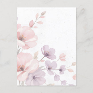 Pastel Waterverf Flowers Uitnodiging Briefkaart