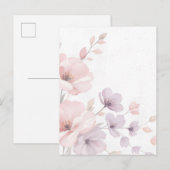Pastel Waterverf Flowers Uitnodiging Briefkaart (Voorkant / Achterkant)