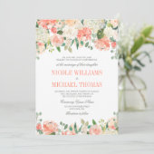 Pastel Waterverf Flowers Wedding Invitations Kaart (Staand voorkant)