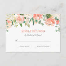 Pastel Waterverf Flowers Wedding RSVP