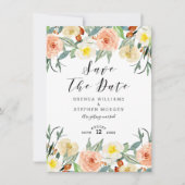 Pastel Waterverf Flowers Wreatborder Save The Date (Voorkant)