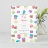 Pastel Waterverf Franse Macarons Baby shower Kaart (Staand voorkant)