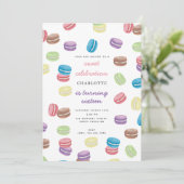 Pastel Waterverf Franse Macarons Verjaardagsfeestj Kaart (Staand voorkant)