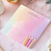 Pastel Waterverf gekleurde potloden gepersonalisee Notitieblok