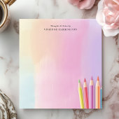 Pastel Waterverf gekleurde potloden gepersonalisee Notitieblok