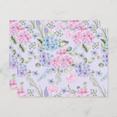 Pastel Waterverf gemengd Kleur Hydrangea Flowers Briefkaart (Voorkant / Achterkant)