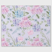 Pastel Waterverf gemengd Kleur Hydrangea Flowers Cadeaupapier (Vlak)