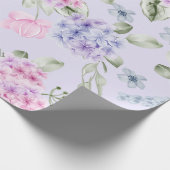 Pastel Waterverf gemengd Kleur Hydrangea Flowers Cadeaupapier (Hoek)