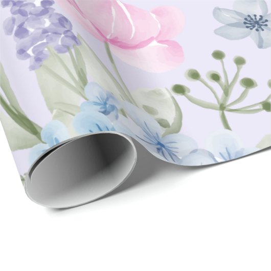 Pastel Waterverf gemengd Kleur Hydrangea Flowers Cadeaupapier (Rol Hoek)