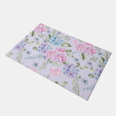 Pastel Waterverf gemengd Kleur Hydrangea Flowers Deurmat (Schuin)