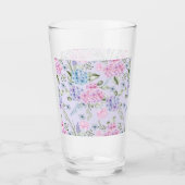 Pastel Waterverf gemengd Kleur Hydrangea Flowers Glas (Voorkant)