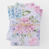 Pastel Waterverf gemengd Kleur Hydrangea Flowers Inpakpapier Vel (In situ)