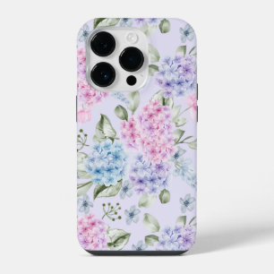 Pastel Waterverf gemengd Kleur Hydrangea Flowers iPhone 14 Plus Hoesje