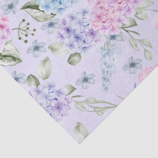 Pastel Waterverf gemengd Kleur Hydrangea Flowers Tissuepapier (Detail)
