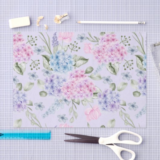 Pastel Waterverf gemengd Kleur Hydrangea Flowers Tissuepapier (Craft)