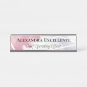 Pastel Waterverf geometrische moderne aangepaste v Bureau Naambordje (Voorkant)