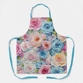  pastel Waterverf geschilderde bloemen Schort (Voorkant)