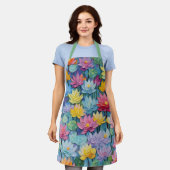  pastel Waterverf geschilderde bloemen Schort (Gedragen)