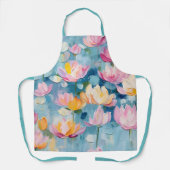 pastel Waterverf geschilderde bloemen Schort (Voorkant)