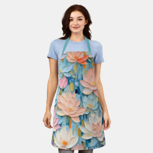  pastel Waterverf geschilderde bloemen Schort