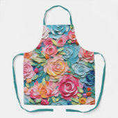  pastel Waterverf geschilderde bloemen Schort (Voorkant)