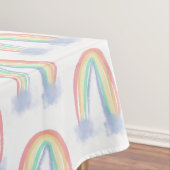 pastel waterverf geschilderde regenboogkinderen ki tafelkleed (Voorbeeld)