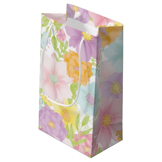 Pastel Waterverf Gift Bag Klein Cadeauzakje (Achterkant Gekanteld)