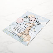 Pastel Waterverf Giraffe Baby Jongen Uitnodiging (Gedraaid)