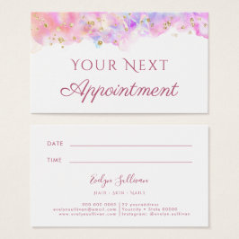 pastel waterverf glitter Appointment Card Visitekaartje