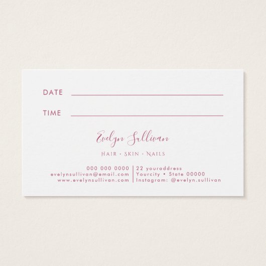pastel waterverf glitter Appointment Card Visitekaartje (Achterkant)