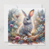 Pastel Waterverf Glitter Bunny Bijbel Verse Pasen Feestdagenkaart (Voorkant)